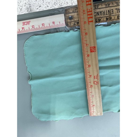 Vintage Rectangle Scarf Neck Wrap Mint Lettuce Edge Bandana Boho Hippie Outdoor - Picture 4 of 5